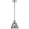 Ballston Urban Cone 8" Polished Nickel Stemmed Mini Pendant w/ Smoke S