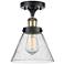 Ballston Urban Cone 8" Semi-Flush Mount - Black Antique Brass - Seedy