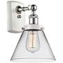 Ballston Urban Cone 8" White &#38; Chrome LED Sconce With Clear Shade