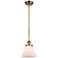 Ballston Urban Cone 8"W Brushed Brass Stem Hung Mini Pendant w/ White