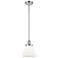 Ballston Urban Cone 8"W Chrome Stem Hung Mini Pendant w/ White Shade