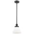Ballston Urban Cone 8"W Matte Black Stem Hung Mini Pendant w/ White Sh