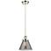 Ballston Urban Cone 8" Mini Pendant - Polished Nickel - Plated Smoke Shade