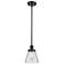 Ballston Urban Cone 9" Black LED Stem Hung Mini Pendant w/ Clear Shade