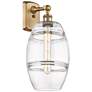 Ballston Vaz 10.88" High Brushed Brass Sconce With Clear Shade