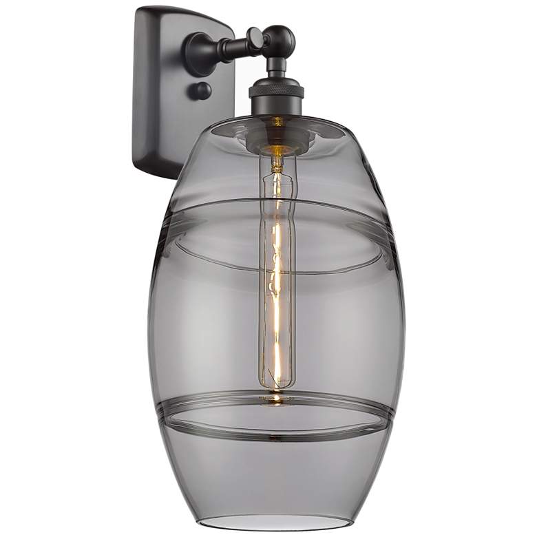 Image 1 Ballston Vaz 10.88" High Oil Rubbed Bronze Sconce With Light Smoke Sha