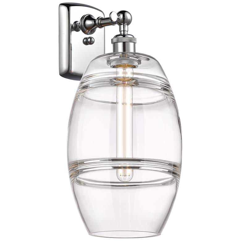 Image 1 Ballston Vaz 10.88" High Polished Chrome Sconce With Clear Shade