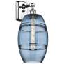 Ballston Vaz 10.88" High Polished Chrome Sconce With Princess Blue Sha