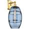 Ballston Vaz 10.88" High Satin Gold Sconce With Princess Blue Shade