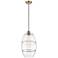 Ballston Vaz 10" Wide Antique Brass Cord Hung Mini Pendant With Clear