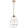 Ballston Vaz 10" Wide Antique Brass Stem Hung Mini Pendant With Clear