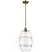 Ballston Vaz 10" Wide Brushed Brass Stem Hung Mini Pendant With Clear