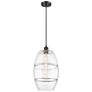 Ballston Vaz 10" Wide Matte Black Cord Hung Mini Pendant With Clear Sh