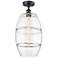 Ballston Vaz 10" Wide Matte Black Semi-Flush Mount With Clear Shade