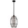 Ballston Vaz 10" Wide Matte Black Stemmed Mini Pendant w/ Light Smoke