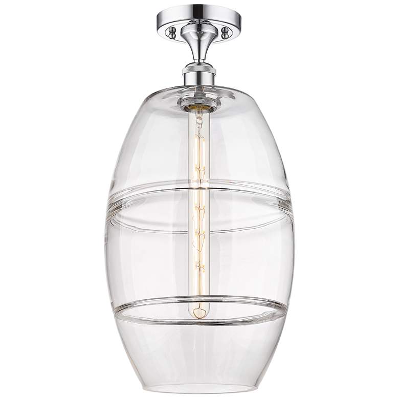 Image 1 Ballston Vaz 10" Wide Polished Chrome Semi-Flush Mount With Clear Shad