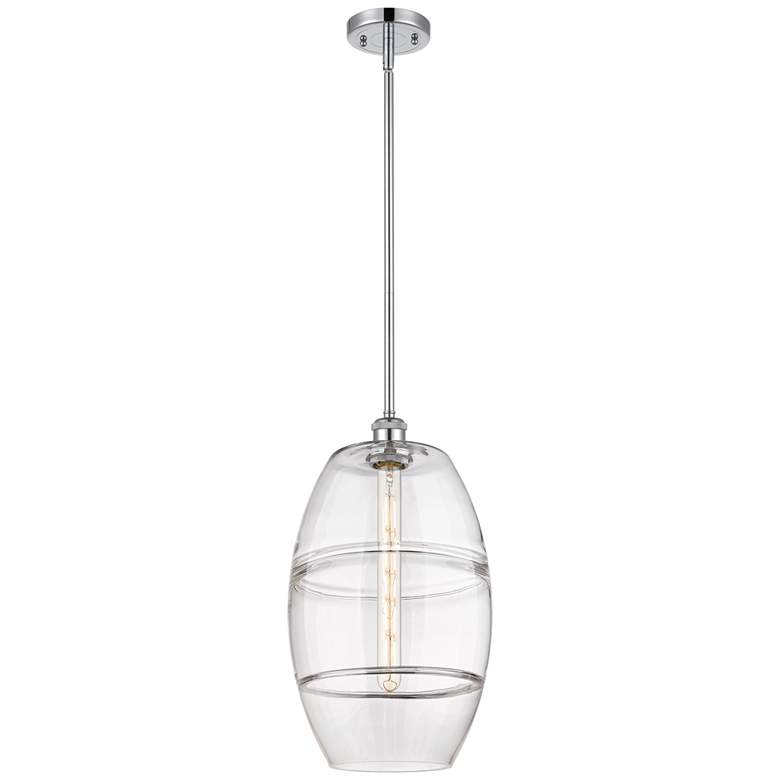 Image 1 Ballston Vaz 10" Wide Polished Chrome Stem Hung Mini Pendant w/ Clear