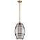 Ballston Vaz 10" Wide Satin Gold Stemmed Mini Pendant w/ Light Smoke S