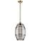 Ballston Vaz 10"W Antique Brass Stemmed Mini Pendant w/ Light Smoke Sh