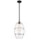Ballston Vaz 10"W Black Antique Brass Stemmed Mini Pendant w/ Clear Sh