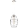 Ballston Vaz 10"W Brushed Satin Nickel Corded Mini Pendant w/ Clear Sh