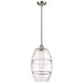 Ballston Vaz 10"W Brushed Satin Nickel Stemmed Mini Pendant w/ Clear S