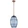Ballston Vaz 10"W Copper Stemmed Mini Pendant w/ Princess Blue Shade