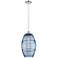 Ballston Vaz 10"W Polished Nickel Corded Mini Pendant w/ Blue Shade