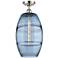 Ballston Vaz 10"W Polished Nickel Semi-Flush Mount w/ Princess Blue Sh