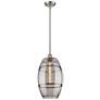 Ballston Vaz 10"W Satin Nickel Stemmed Mini Pendant w/ Light Smoke Sha