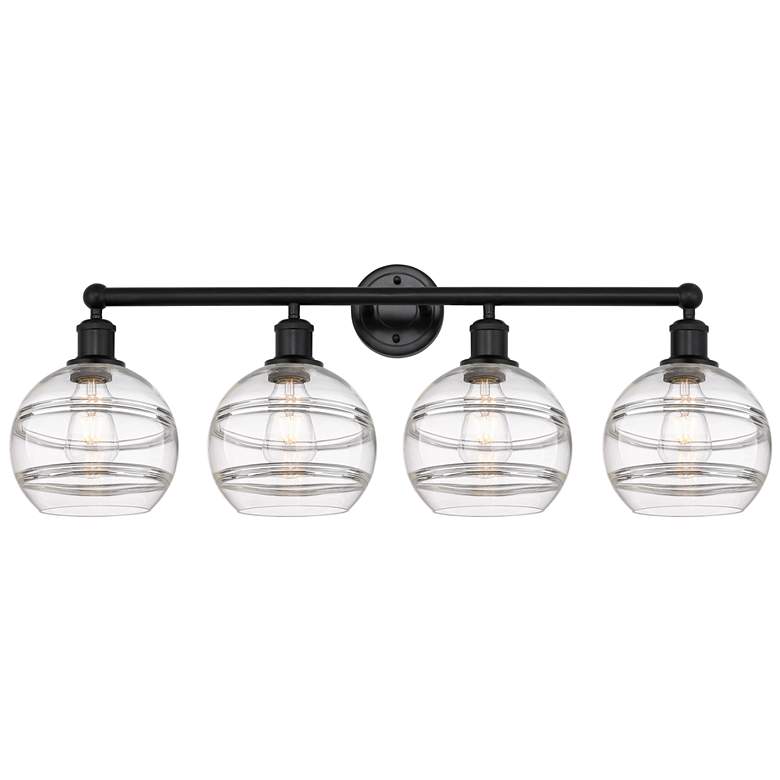 Image 1 Ballston Vaz 11.63"H Black Brass Adjustable Sconce w/ Blue Shade