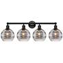 Ballston Vaz 11.63"H Black Brass Adjustable Sconce w/ Clear Shade