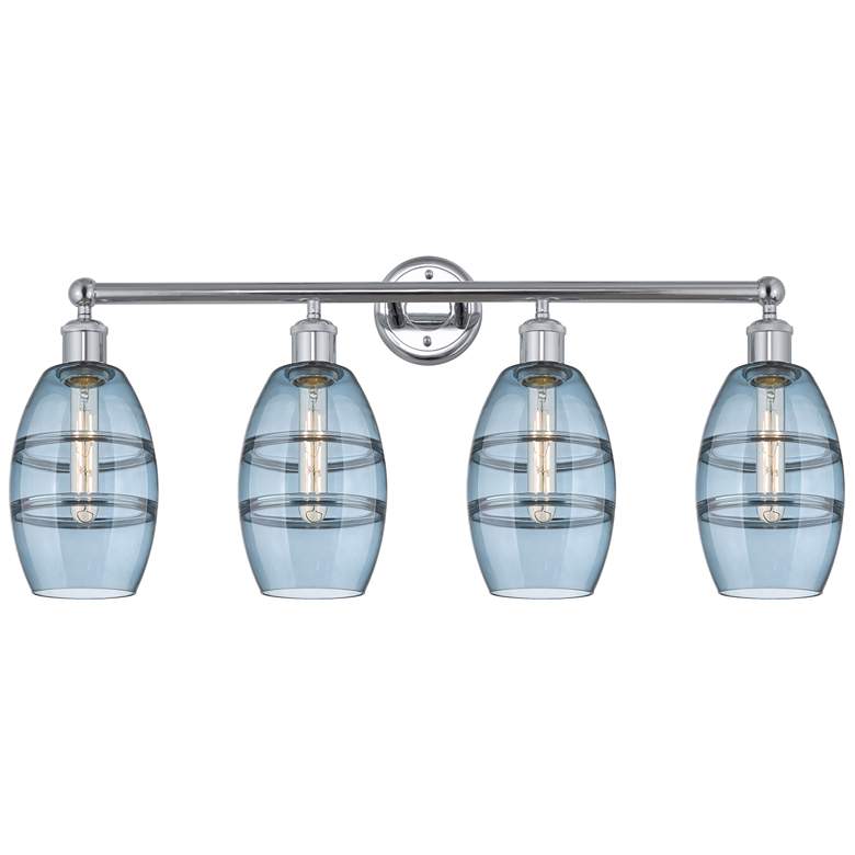 Image 1 Ballston Vaz 11.63"H Satin Nickel Adjustable Sconce w/ Blue Shade