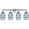 Ballston Vaz 11.63"H Satin Nickel Adjustable Sconce w/ Blue Shade