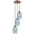 Ballston Vaz 12.38"W 3-Light Antique Copper Corded Pendant w/ Blue Sha