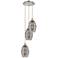Ballston Vaz 12.38"W 3-Light Polished Nickel Corded Pendant w/ Smoke S