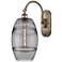 Ballston Vaz 13.38"H Antique Brass Adjustable Sconce w/ Smoke Shade