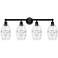 Ballston Vaz 13.38"H Black Brass Adjustable Sconce w/ Blue Shade