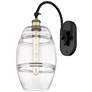 Ballston Vaz 13.38"H Black Brass Adjustable Sconce w/ Clear Shade