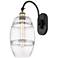 Ballston Vaz 13.38"H Black Brass Adjustable Sconce w/ Clear Shade