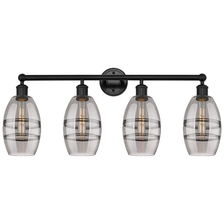 Image 1 Ballston Vaz 13.38"H Black Brass Adjustable Sconce w/ Clear Shade