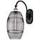 Ballston Vaz 13.38"H Black Brass Adjustable Sconce w/ Smoke Shade