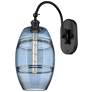 Ballston Vaz 13.38"H Black Horizontally Adjustable Sconce w/ Blue Shad