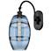 Ballston Vaz 13.38"H Black Horizontally Adjustable Sconce w/ Blue Shad