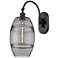Ballston Vaz 13.38"H Black Horizontally Adjustable Sconce w/ Smoke Sha