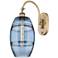 Ballston Vaz 13.38"H Brushed Brass Adjustable Sconce w/ Blue Shade