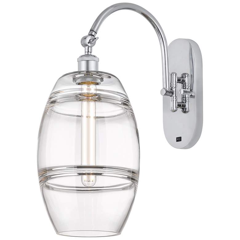 Image 1 Ballston Vaz 13.38"H Chrome Horizontally Adjustable Sconce w/ Clear Sh