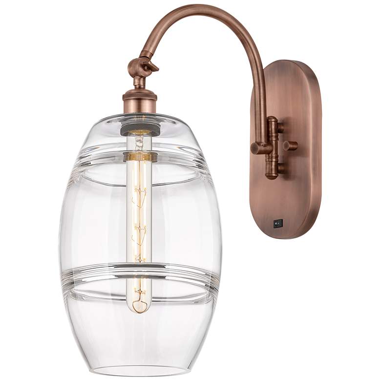 Image 1 Ballston Vaz 13.38"H Copper Horizontally Adjustable Sconce w/ Clear Sh