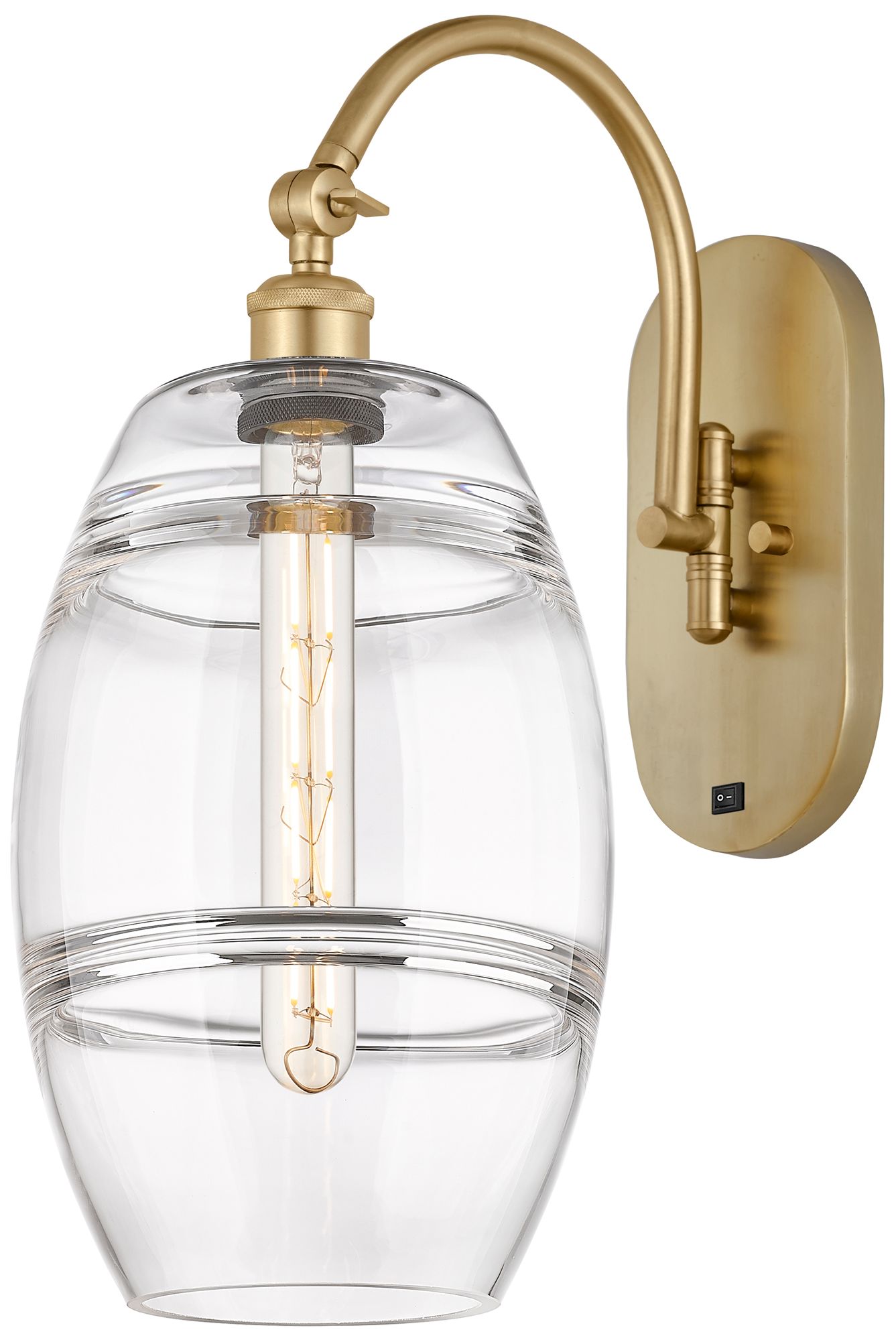 Ballston Vaz 13.38"H Gold Horizontally Adjustable Sconce w/ Clear Shad