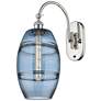 Ballston Vaz 13.38"H Polished Nickel Adjustable Sconce w/ Blue Shade